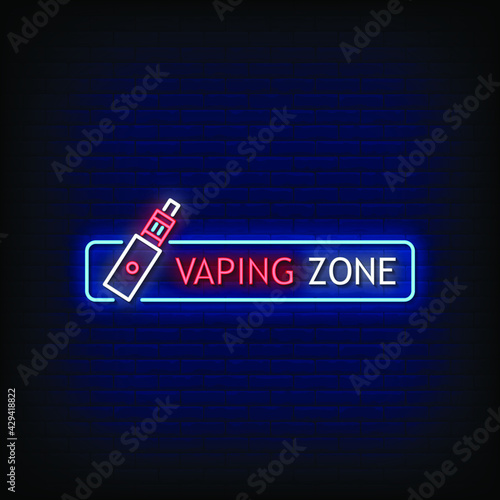 Vaping Zone Logo Neon Signs Style Text Vector