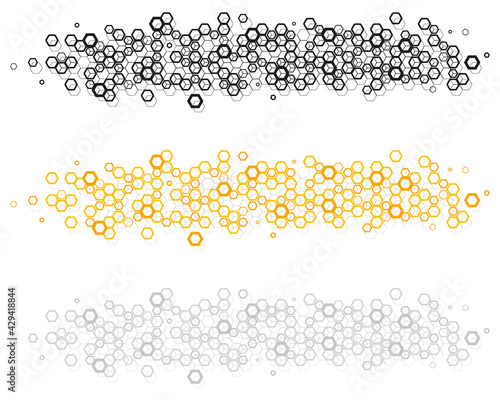 FRISE AVEC HEXAGONES ORANGES