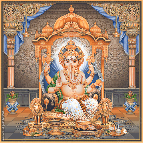 Obraz na plátně Indian god Ganesha