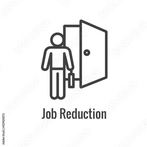 Job Loss, Downsizing, Getting Fired, and Unemployment due to Covid 19 or Coronavirus Icon