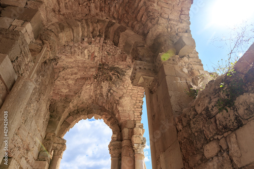 The remains  of the church of St. Anne of the Byzantine period in the ruins of the city of Maresh, at Beit Guvrin, near Kiryat Gat, in Israel photo