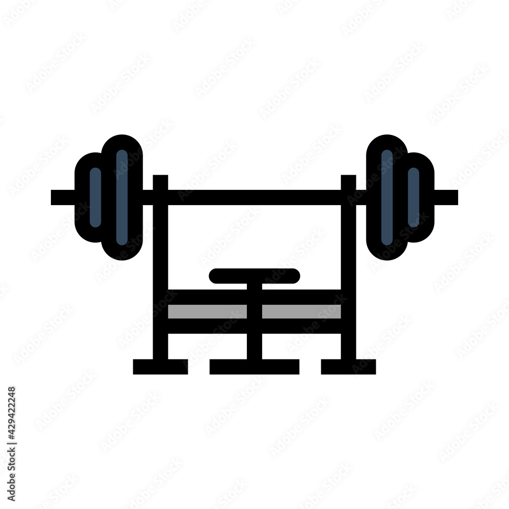 Icon Of Bench With Barbell Icon Of Bench With Barbell