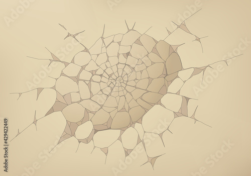 ひび割れ　陥没