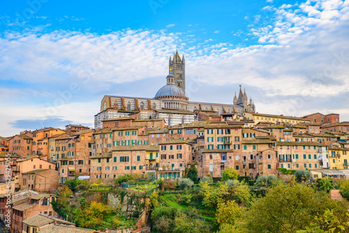 View of the historic center of Siena, Tuscany, Italy
