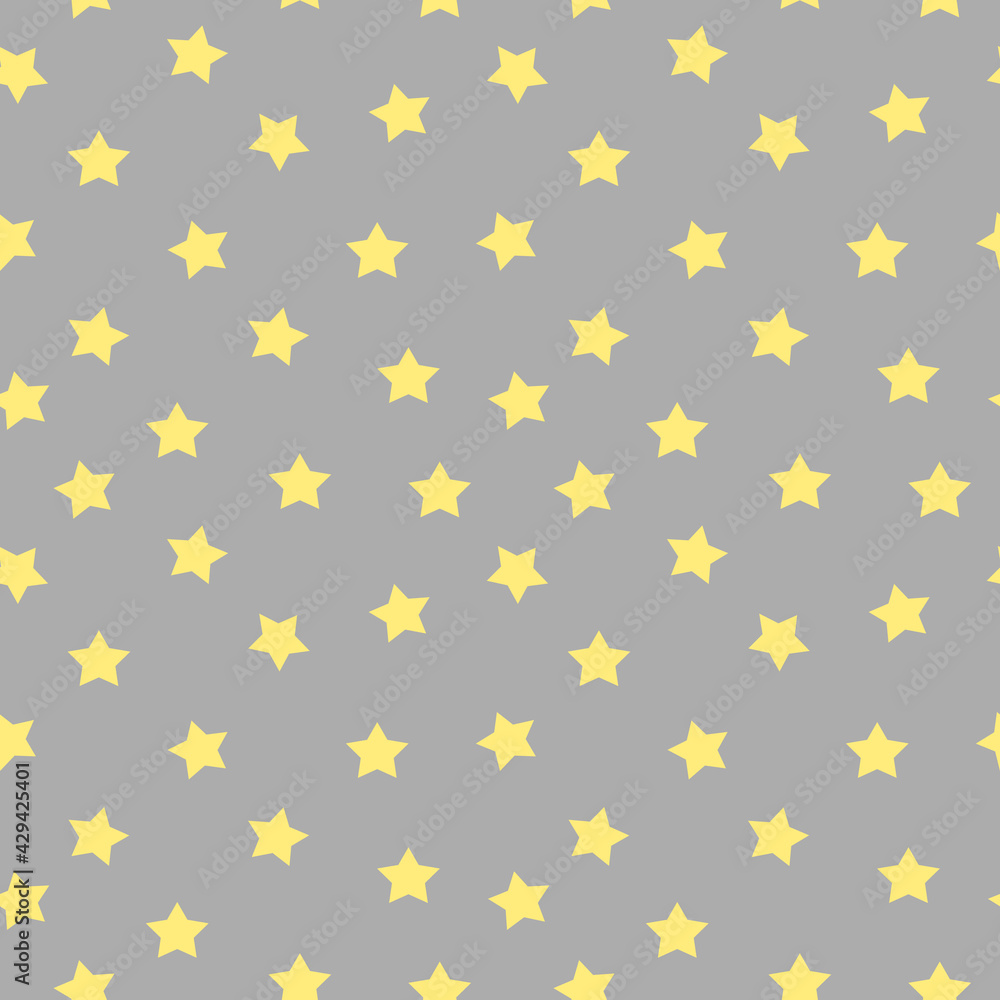 Yellow stars , vector illustration. Star shape isolated on gray background. Kids seamless patternpattern Yellow stars , vector illustration. Star shape isolated on gray background. Kids seamless patternpattern