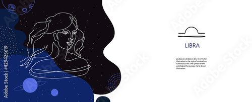 Zodiac background. Libra constellation. The element of air.