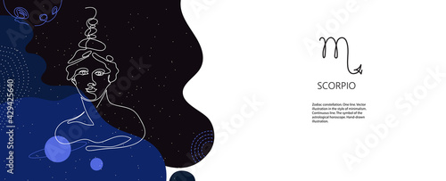 Zodiac background. Constellation Scorpio. The element of water.
