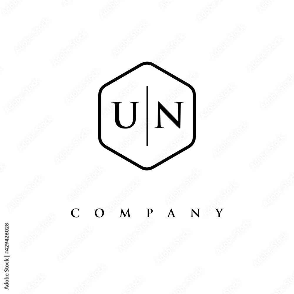 initial UN logo design vector initial UN logo design vector