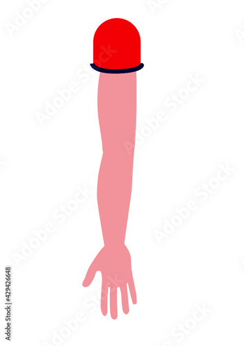 braccio stilizzato, arm, hand