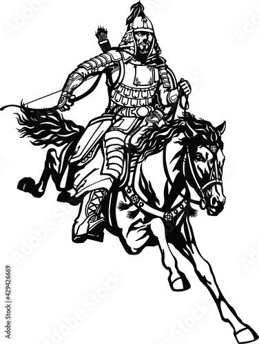 Genghis khan Batyr Kazakh warrior