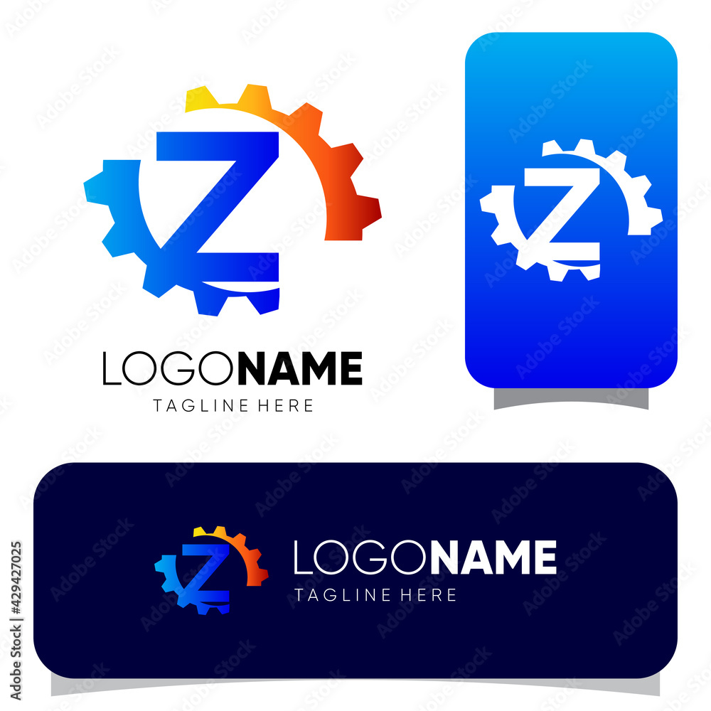 Initial Z Letter Gear Logo Design Vector Graphic Initial Z Letter Gear Logo Design Vector Graphic