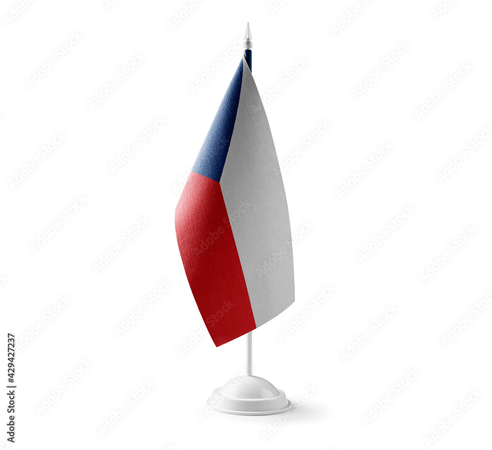 Small national flag of the Czechia on a white background Small national flag of the Czechia on a white background