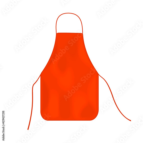 Orange kitchen apron isolated on a white background