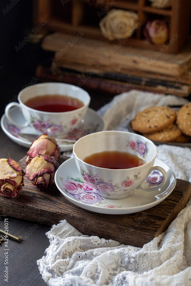 cup of tea and cookies