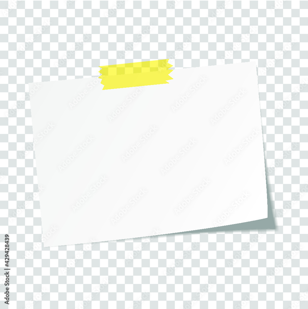 Sticky Paper Note Tape Shadow Isolated White Background Blank Set Stock  Vector by ©floral_set 206820134