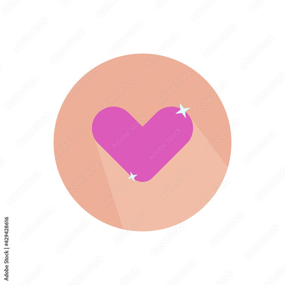Love Heart Symbol Flat Icon Art