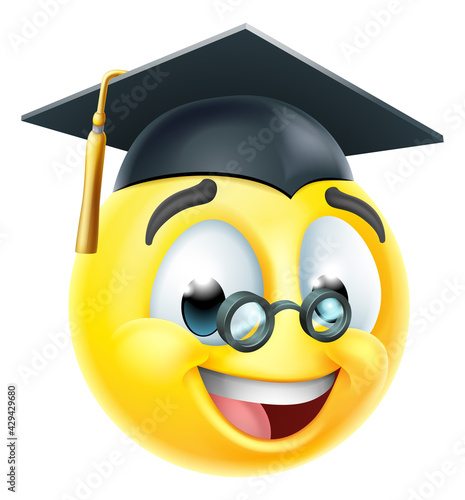 Graduate Teacher Emoticon Cartoon Face Icon