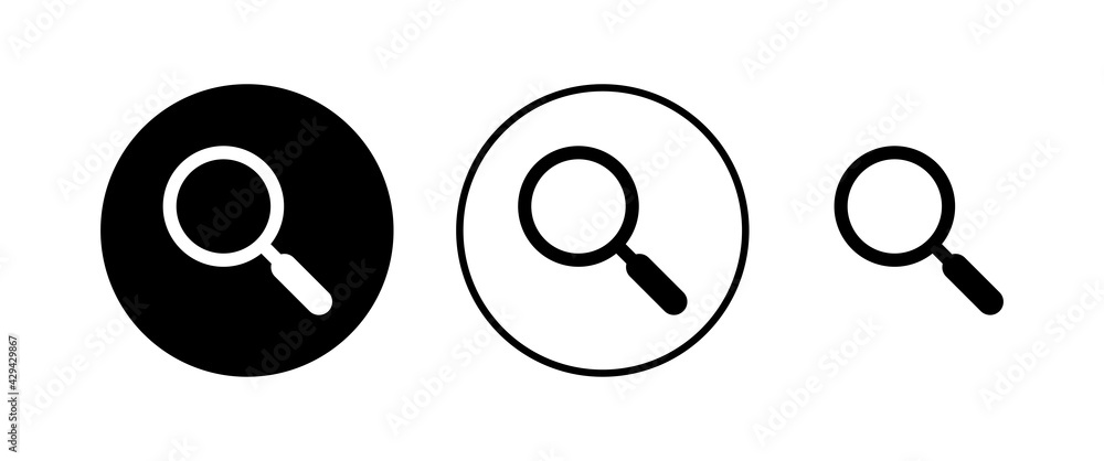 Search icons set. Glass vector icon. search magnifying glass icon. Find Search icons set. Glass vector icon. search magnifying glass icon. Find