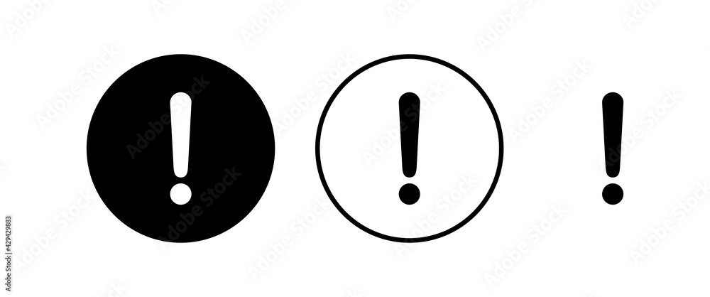 Exclamation danger sign vector icon set. attention sign icon. Hazard warning attention sign. icon alert. Risk - obrazy, fototapety, plakaty 