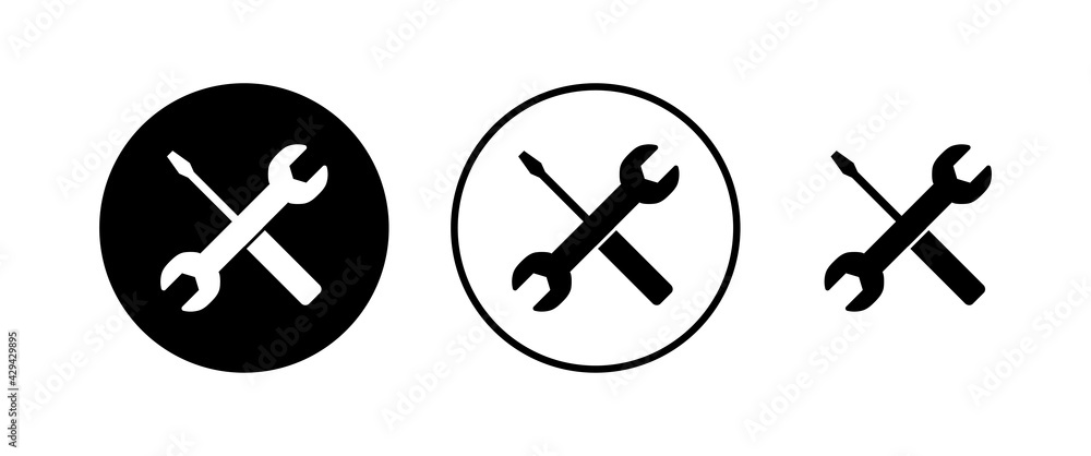 Repair icons set. Wrench and screwdriver icon. Settings vector icon. Maintenance Repair icons set. Wrench and screwdriver icon. Settings vector icon. Maintenance
