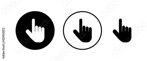 Hand cursor icons set. Hand click icon. Finger pointer isolated vector