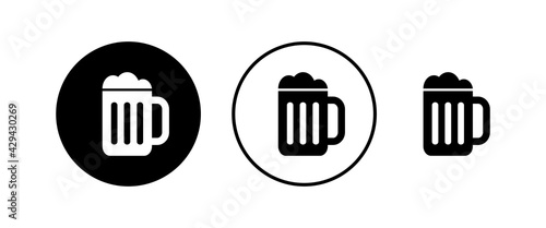 Beer icons set. Beer Icon in trendy flat style