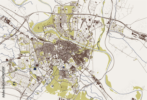 map of the city of Zaragoza, Spain