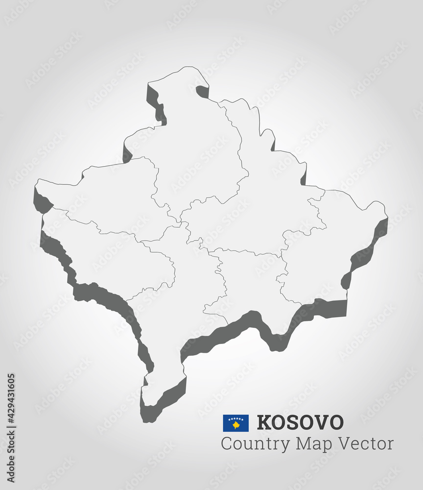 kosovo Map Outline - Vector