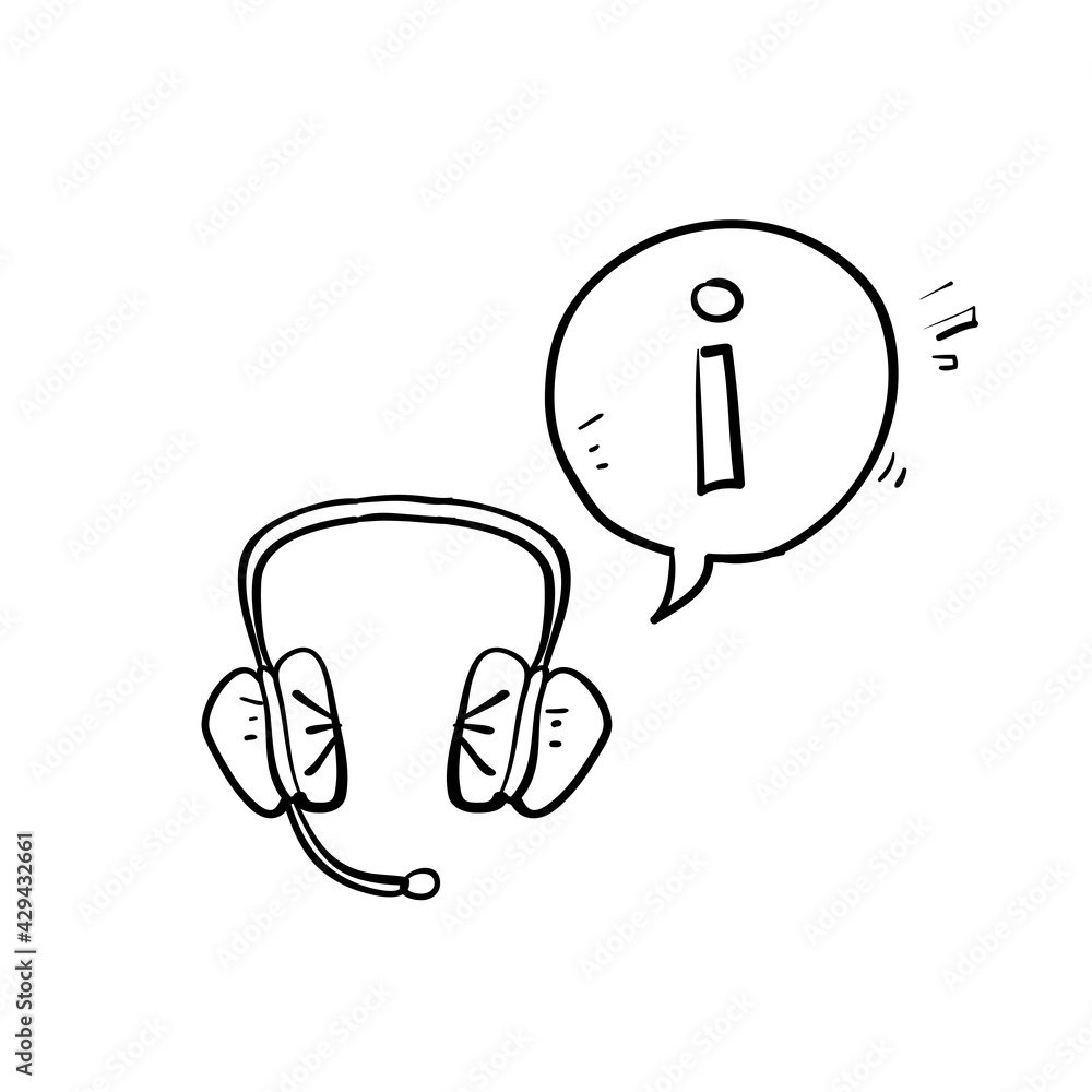 hand drawn doodle call center icon isolated hand drawn doodle call center icon isolated
