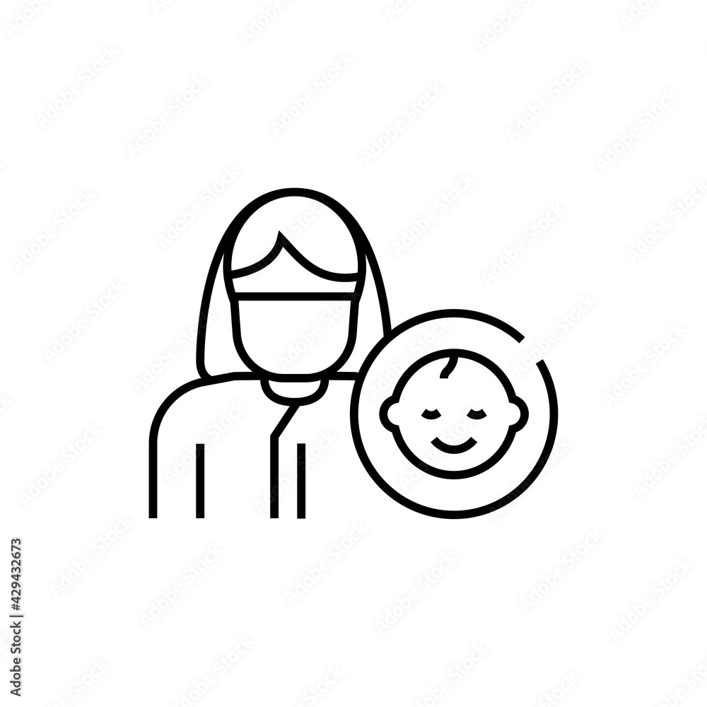 Gynecologist icon. Monitoring pregnancy vector illustration. Isolated contour of orthopedic material on white background. Editable stroke. Gynecologist icon. Monitoring pregnancy vector illustration. Isolated contour of orthopedic material on white background. Editable stroke.