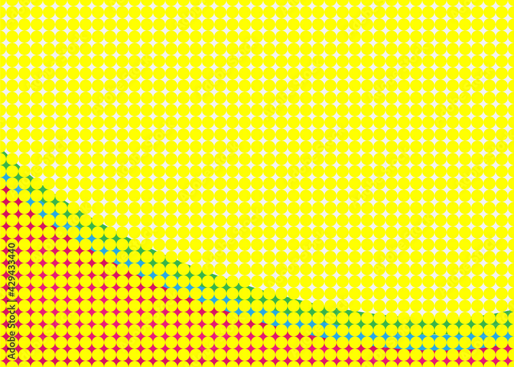 Yellow banner in pop-art styles. Yellow circles. Yellow banner in pop-art styles. Yellow circles.
