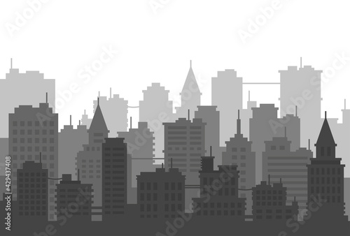 City Skyline on White Background. Urban Landscape Vector