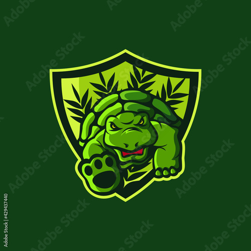 Green Turtle Maskot logo