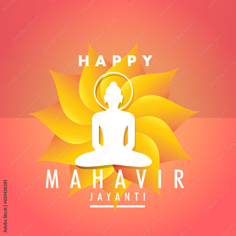 Mahavir Jayanti poster background, Jain festival wallpaper greeting