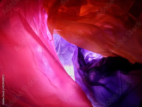 unique abstract mineral rock background illustration made of colorful used plastic bags