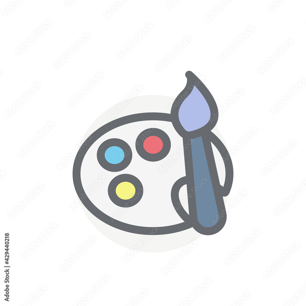 Color palette icon isolated on white background. Paintbrush symbol modern, simple, vector, icon for website design, mobile app, ui. Vector Illustration. Color palette icon isolated on white background. Paintbrush symbol modern, simple, vector, icon for website design, mobile app, ui. Vector Illustration.