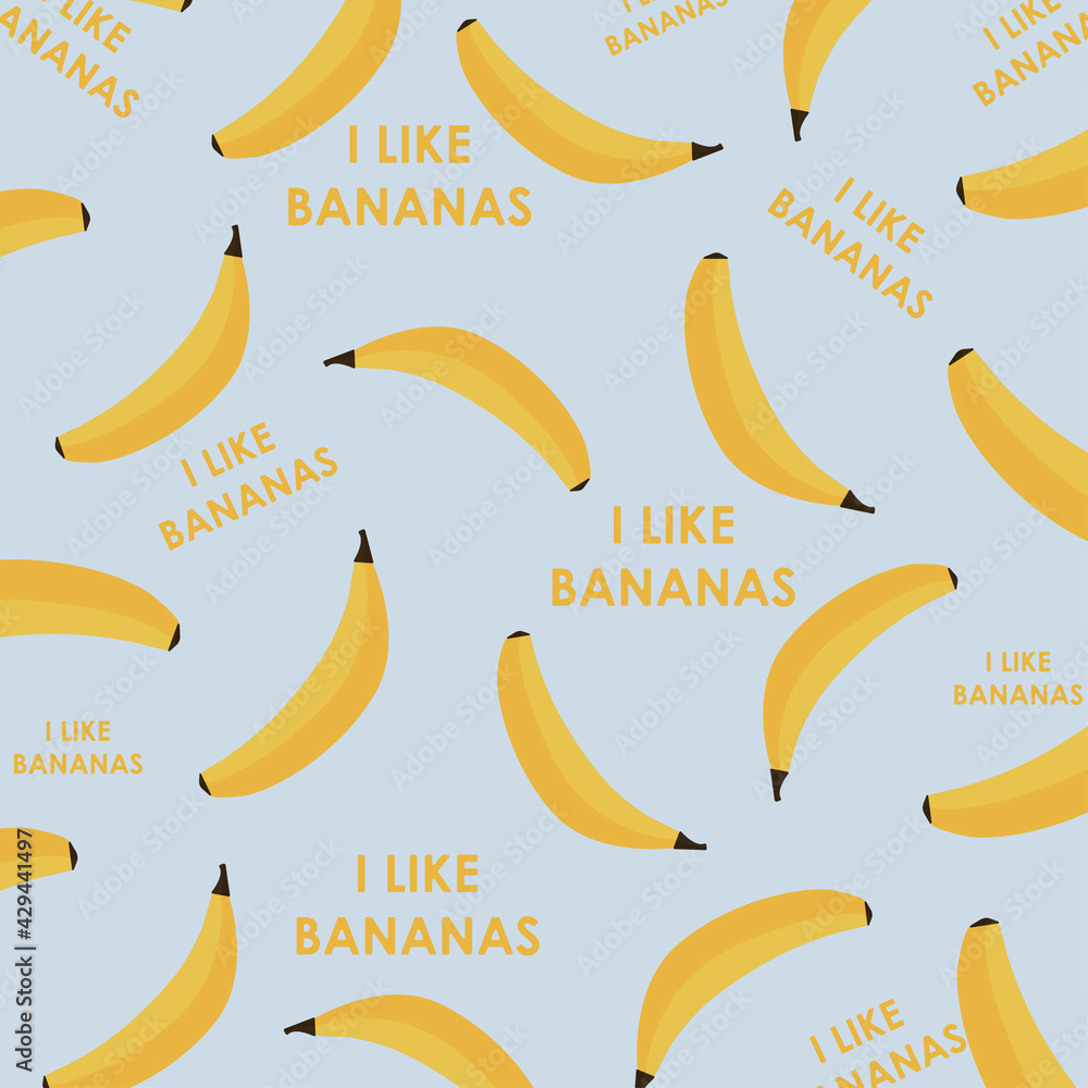 Bananas pattern on a blue background Bananas pattern on a blue background