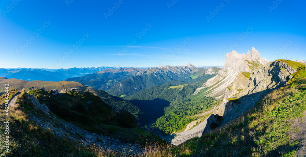 adventure, alpine, alps, amazing, beautiful, blue, clear, dolomite, dolomites, dolomiti, europe, famous, flare, gardena, green, high, hiking, hill, hills, incredible, italy, landmark, landscape, light