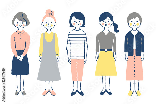 女性５人　全身