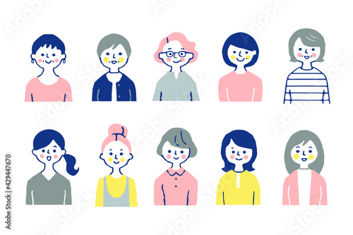 女性10人　上半身　セット
