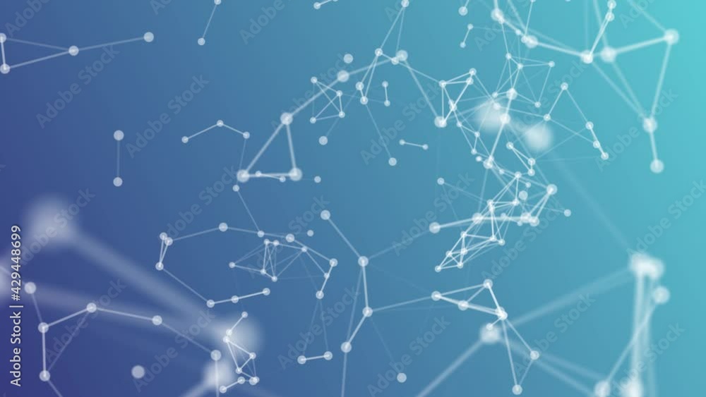 4K digital connection abstract animation dots and lines on blue background. 5G network connection structure technology background. 4K digital connection abstract animation dots and lines on blue background. 5G network connection structure technology background.