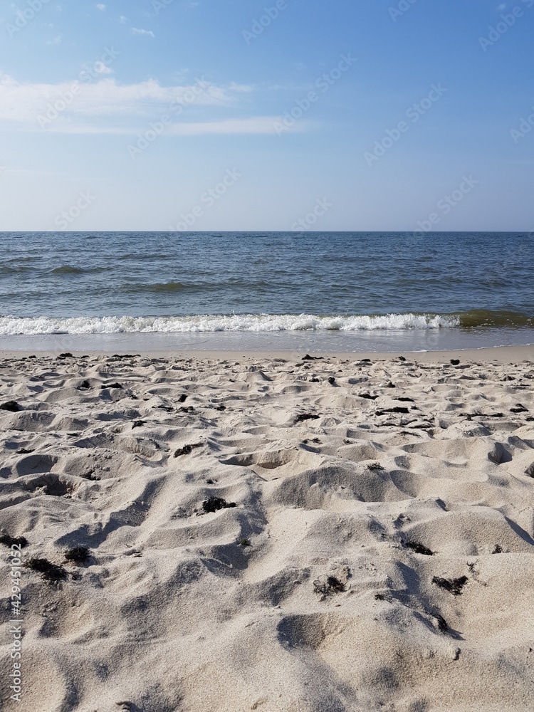Sandy coast of the blue sea