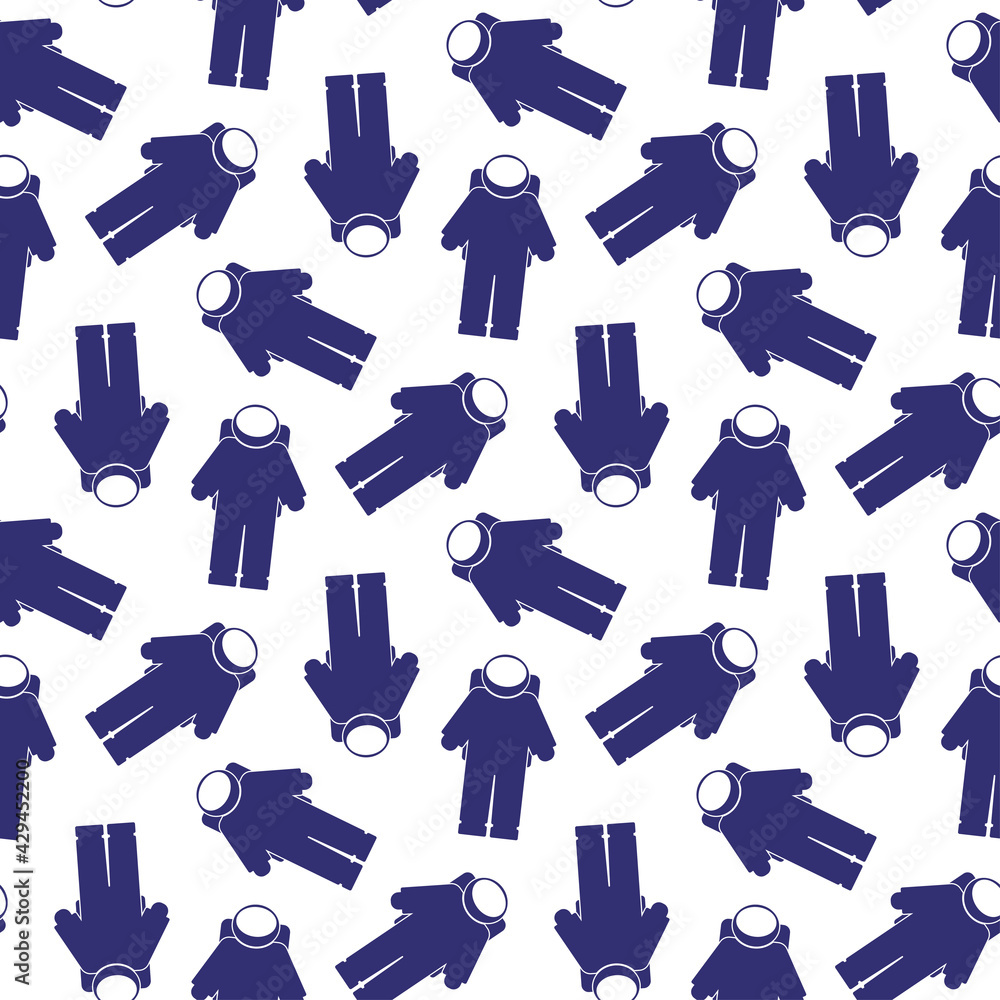 Blue astronauts isolated on white background. Cute monochrome seamless pattern. Vector simple flat graphic illustration. Texture. Blue astronauts isolated on white background. Cute monochrome seamless pattern. Vector simple flat graphic illustration. Texture.