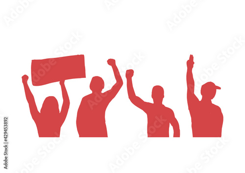 Hand drawing and protest Concepts of social problems It is a vector, icon.