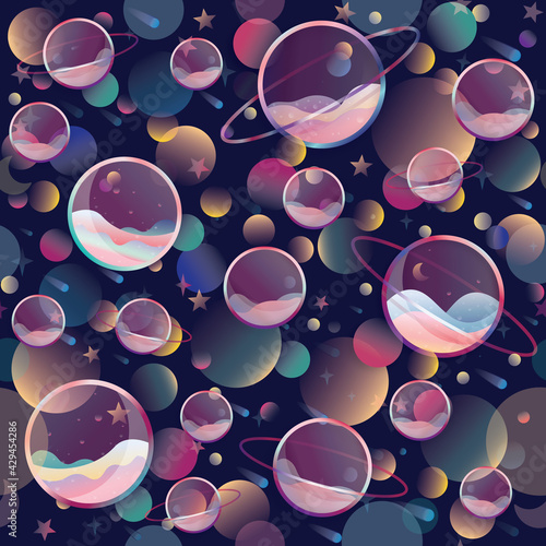 Galaxy, intergalactic seamless repeat pattern background