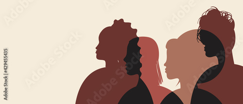 African people isolated as copy space template, Color vector stock illustration with Afro race or Men and women with black skin