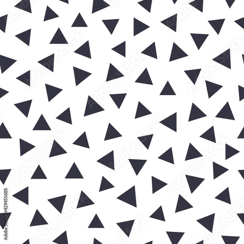 Abstract vector seamless pattern. Black and white triangles pattern