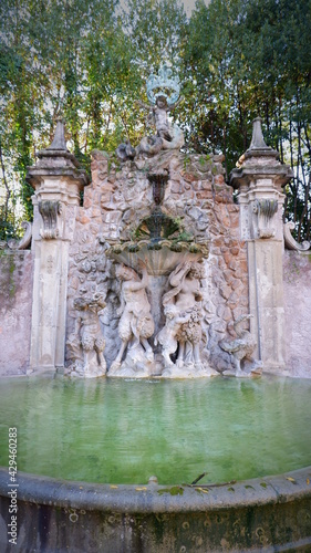 baroque fountain in Villa Sciarra photo