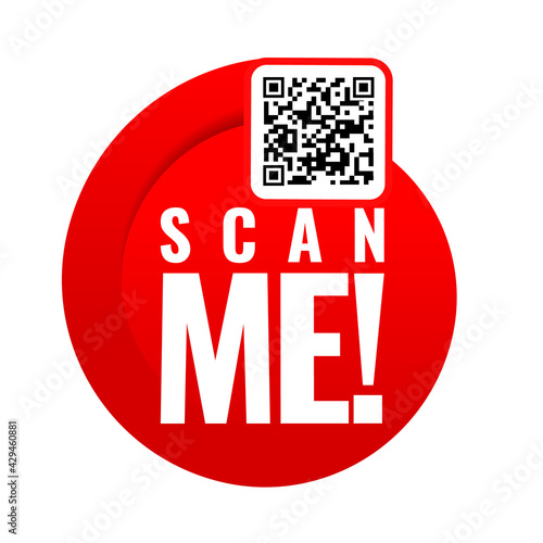 Scan me icon. Symbol or emblem. vector illustration
