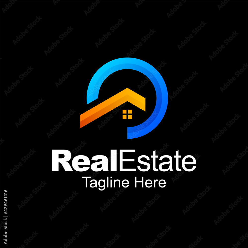 Real estate gradient logo design Real estate gradient logo design